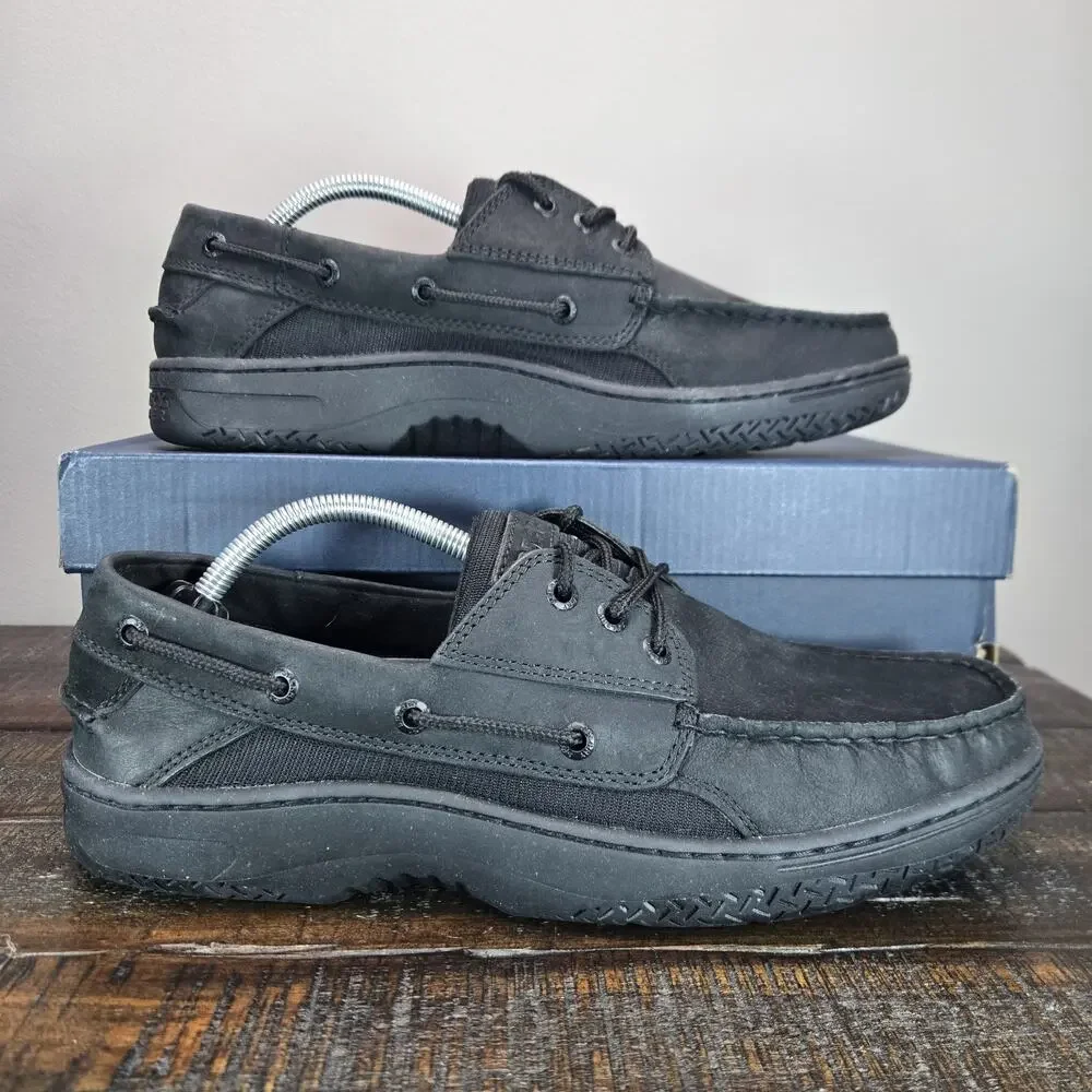 Sperry Billfish 3 Eye Mens Size 11 M Boat Shoes Lace Up Triple Black